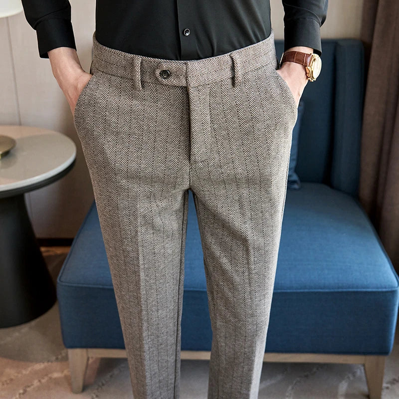 Men's Wool Blend Suit Trousers