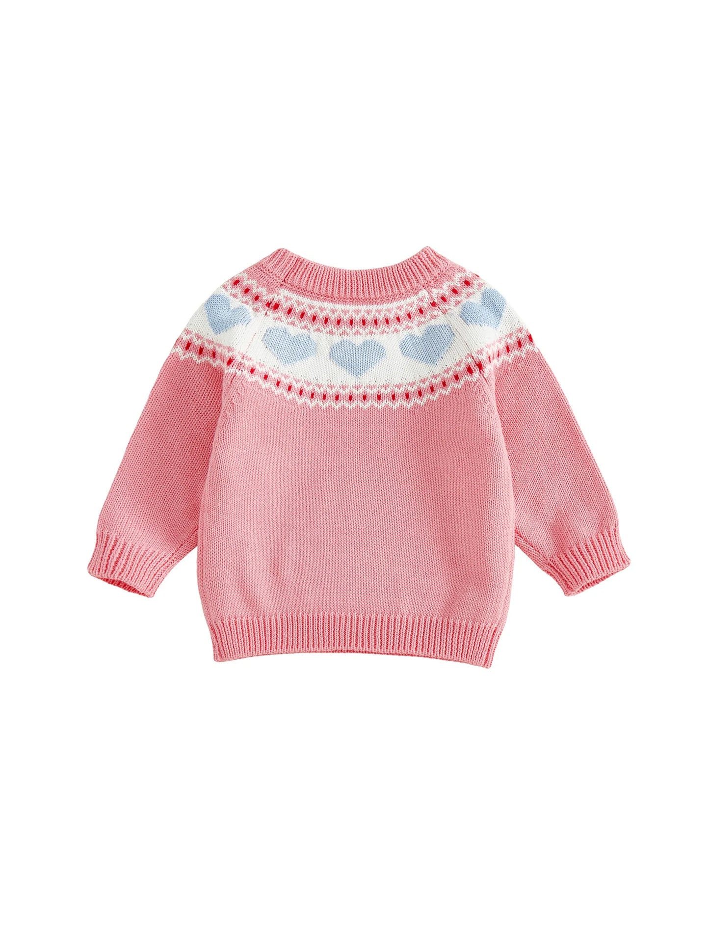 Valentine's Day Heart Pattern Sweater - Toddler & Kids Crewneck Pullover