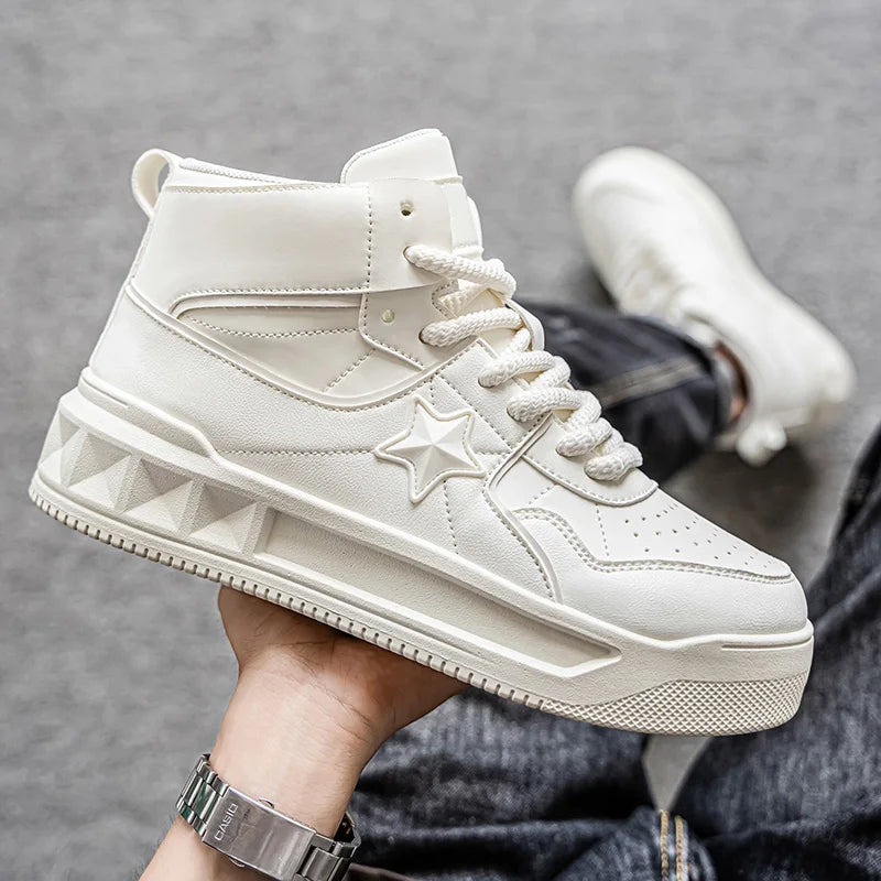 Men's High Top Platform Sneakers - Casual Skateboard Sports Shoes
