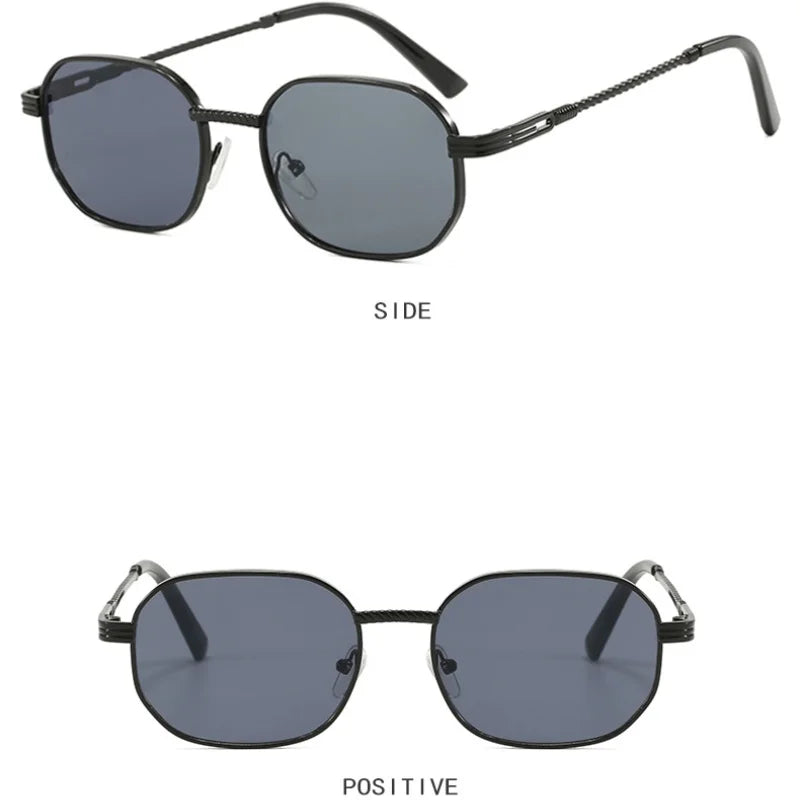 Elliptical Metal Small Frame Sunglasses UV400