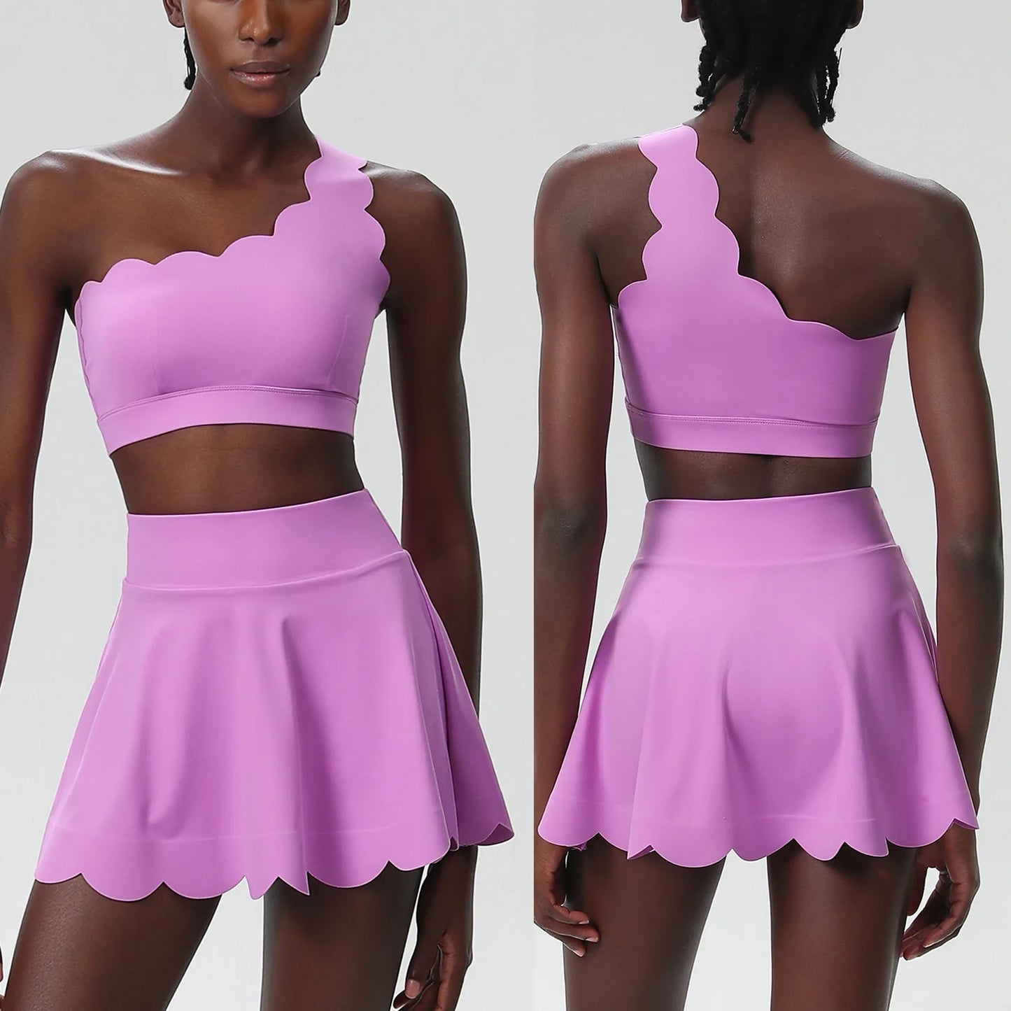 Women's 3-Piece Fitness Set with Tennis Skirt