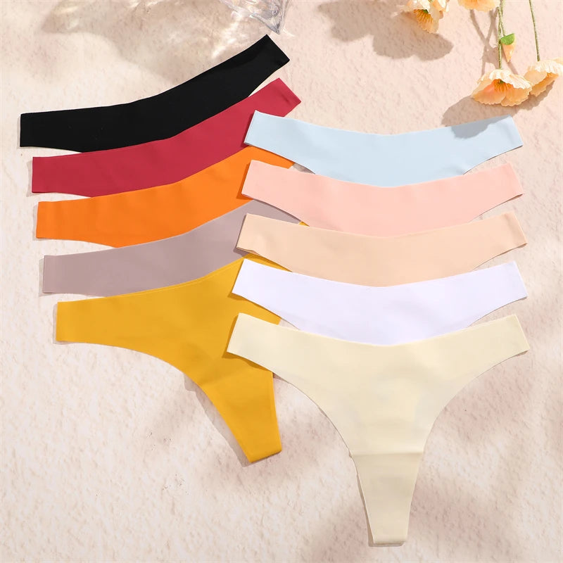 Women's Seamless V-Shaped Thong - Low Waist Soft Underwear