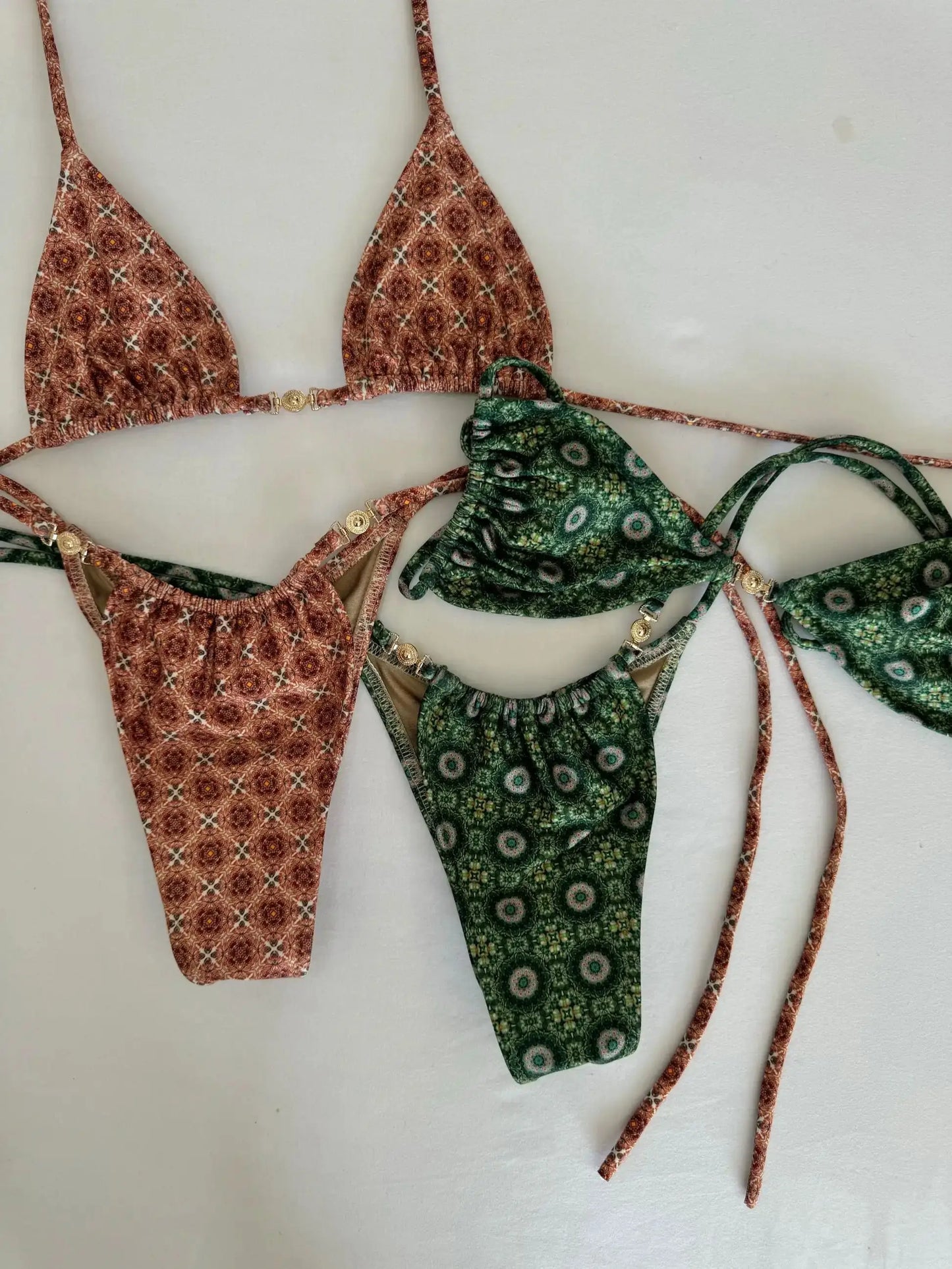 Women's Thin Strap Bandage Bikini Set - Beach Vacation Swimwear