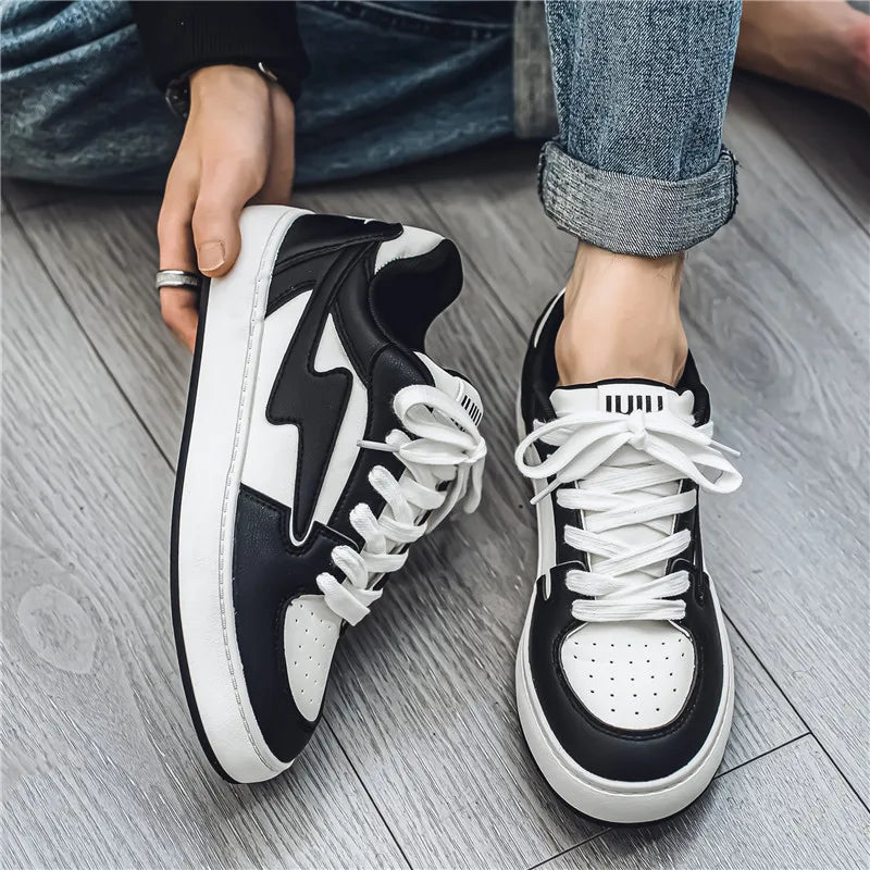 Men's Casual Sneakers Lightning Design Platform Skateboard Shoes Tennis Sports Shoes Outdoor Comfortable Vulcanized Sneakers