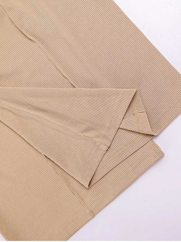 Women's Two-Piece Set - Sleeveless Top & Wide Leg Pants with Pockets