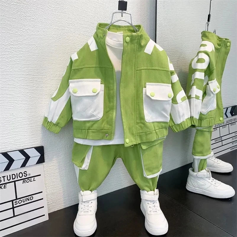 Boy's Jacket Sportswear Two-piece Set