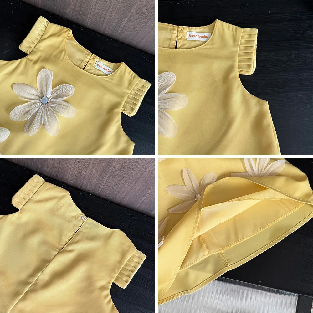 Girl's 3D Flower Princess Dress 2-12 Years
