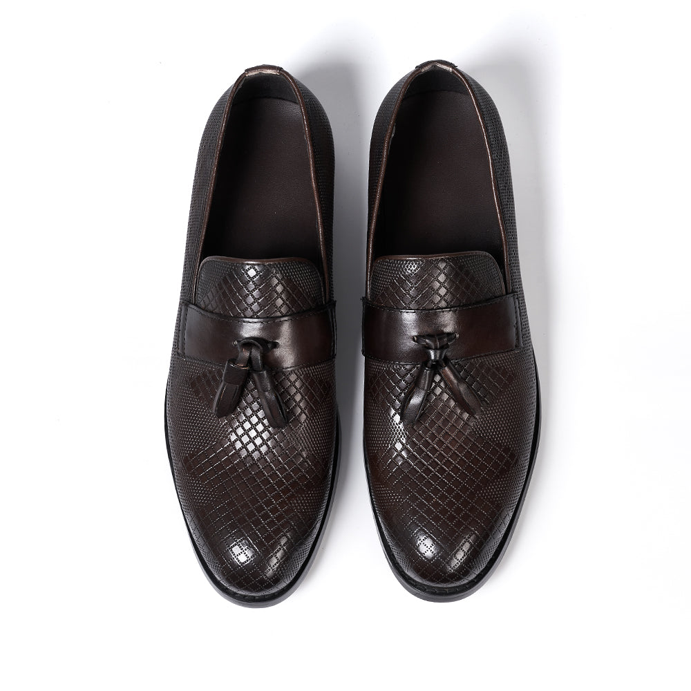 Men's Tassel Genuine Leather Slip on Daily Casual  Handmade Office Wedding Loafer Shoes