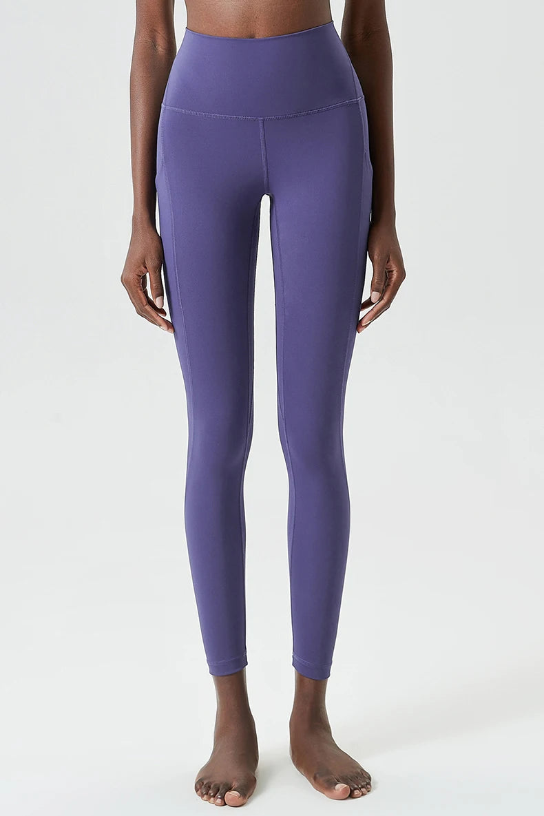 Women's High Waist Sports Leggings Buttery Soft Pocket Yoga Pants Slim Fit Stretchy Workout Running Tights Sportswear