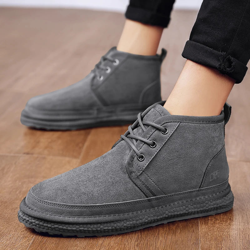 Men's Winter Snow Boots - Waterproof Fur-Lined Chelsea Boots