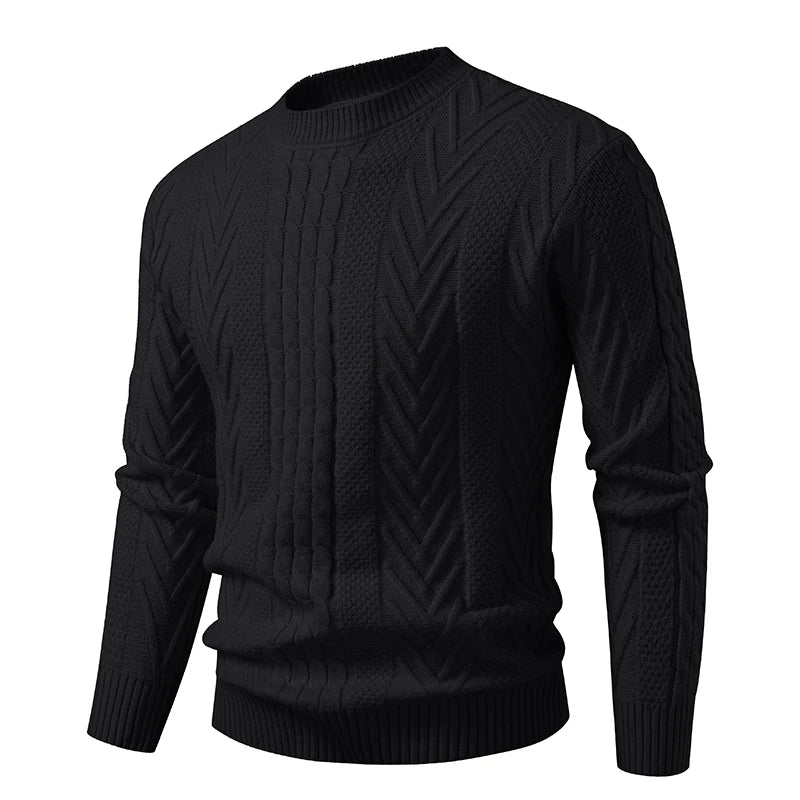 Autumn Winter Knit Sweater - Unisex O-Neck Pullover Slim Fit