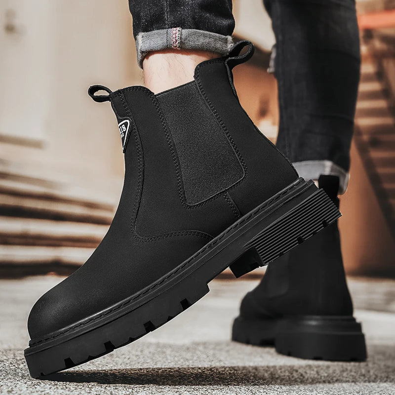 Men's Ankle Boots Comfortable Slip-On Outdoor Shoes