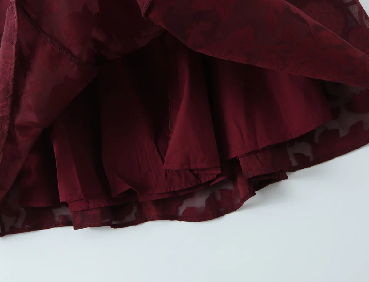 Backless Bandage Evening Dress - Elegant Jacquard A-Line Maxi Dress