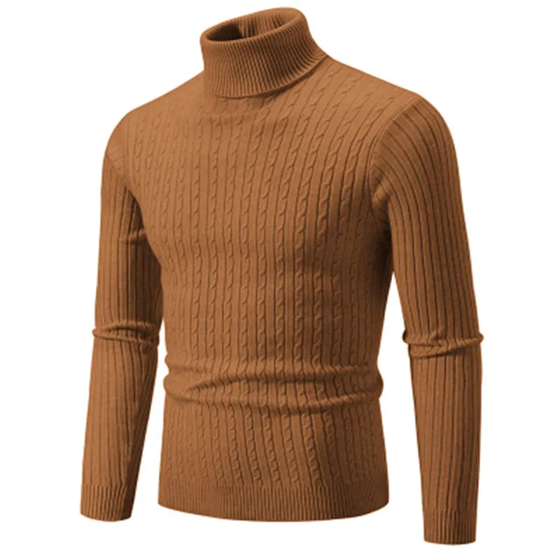 Men's Slim Fit Autumn Winter  Knitted Pullover Turtleneck
