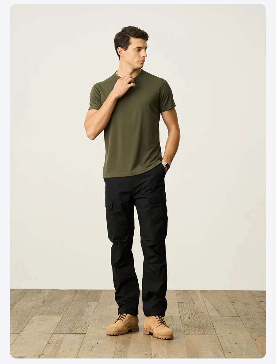 Men's Military Cargo Ripstop Lightweight Cotton Stretch Trousers