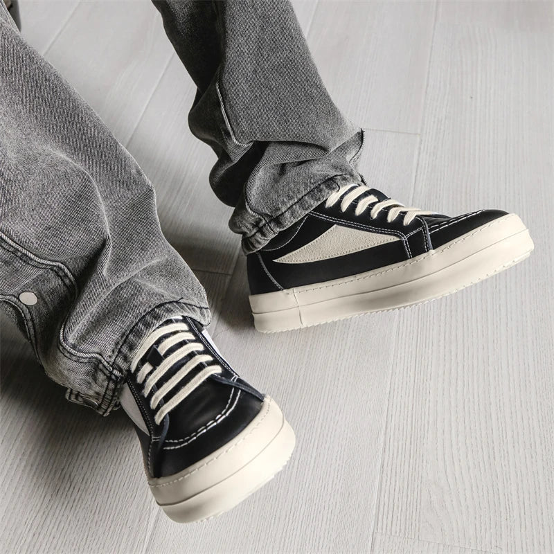 Men's Vulcanized Sneakers - Lace-Up Skateboarding Shoes