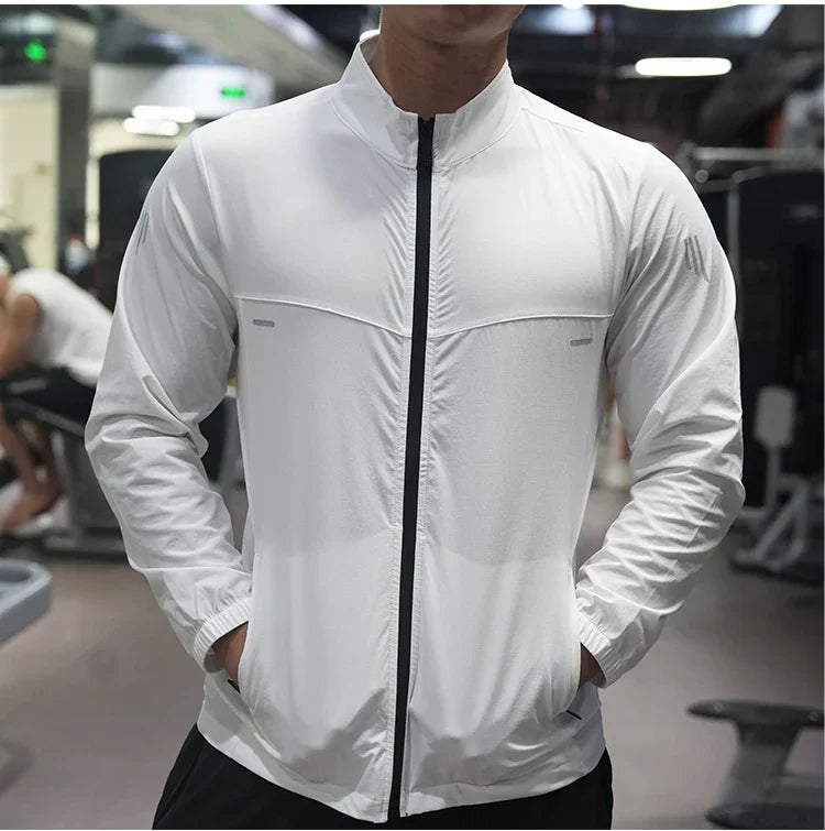 Men's Ice Silk Thin Sports Running Coat  Fitness  Jacket