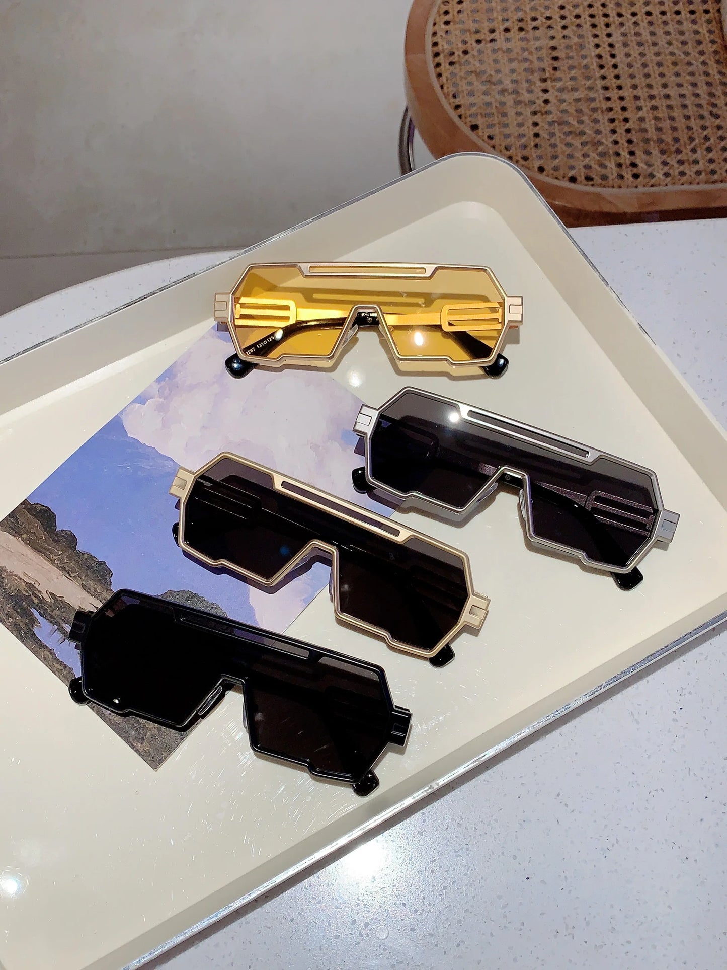 Unisex Oversize Rectangle Sunglasses