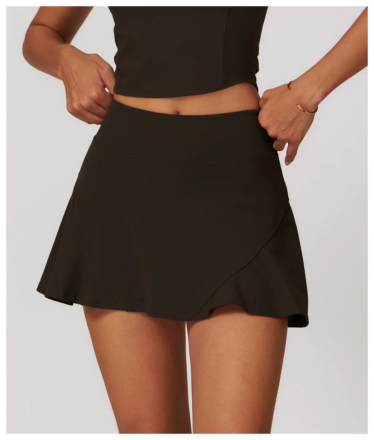 High Waist Sports Skirt - Quick Dry Yoga Skirt with Lined Shorts
