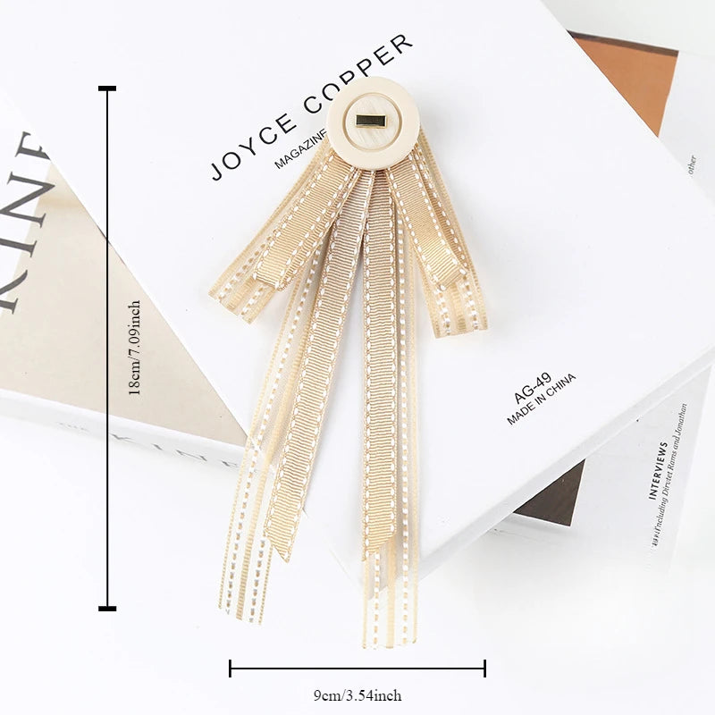 Retro Bow Brooch Pin - Sweet College Style Accessory