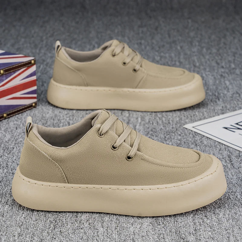 Men's Platform Suede Shoes Lace Up Shoes