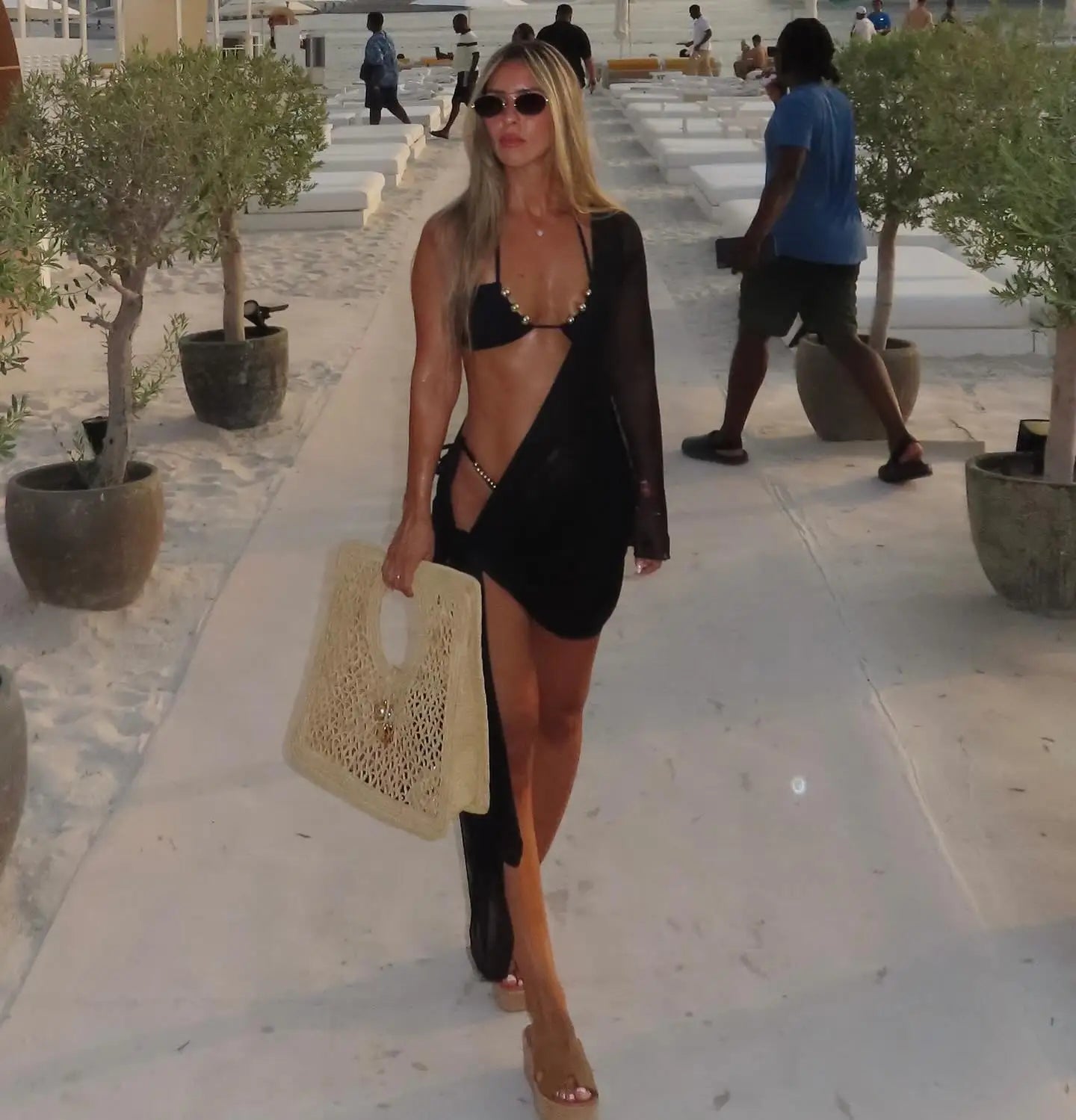 Women's 3-Piece Mesh Bikini Set with Cover-Up - Halter Style with Tube Top