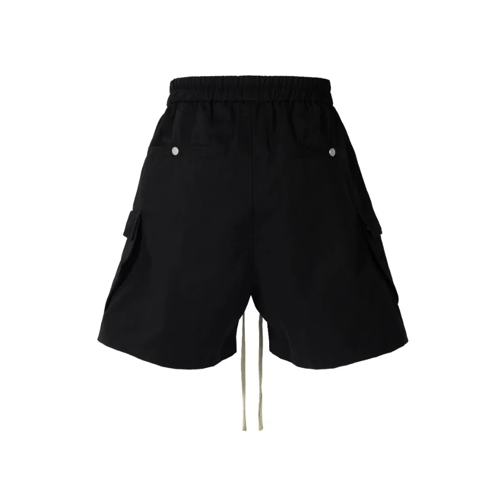 Men Black Zipper Front Casual Shorts