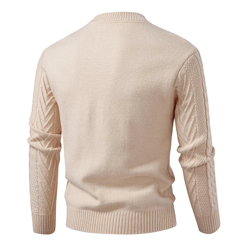 Autumn Winter Knit Sweater - Unisex O-Neck Pullover Slim Fit
