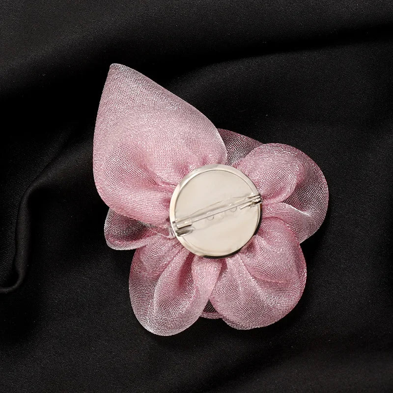 Women's Crystal Ribbon Flower Brooch Pins Rhinestones Pearl Corsage Suit Collar  Brooches