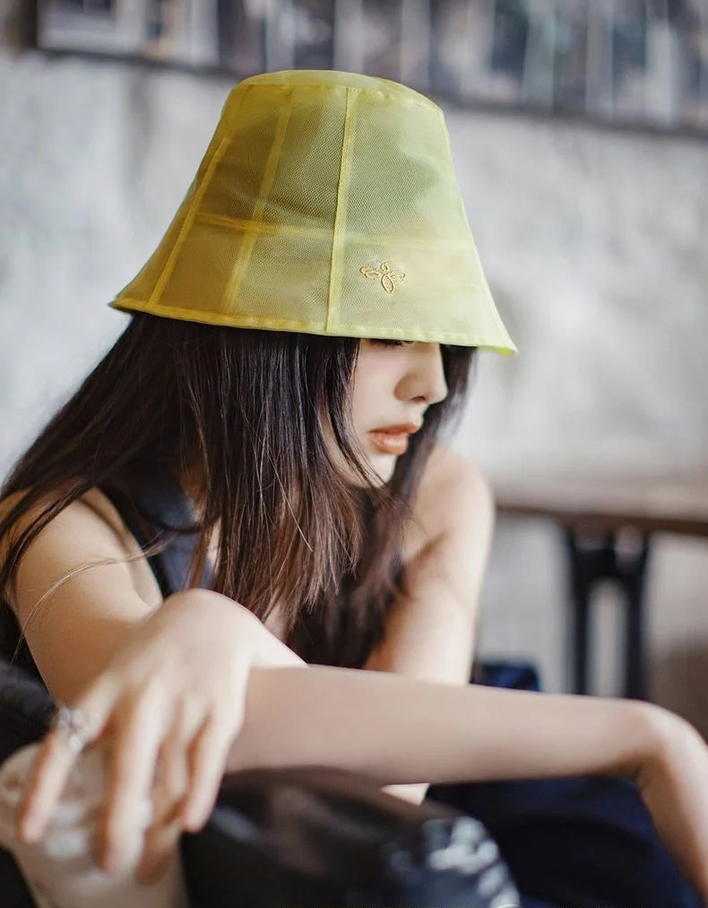 Foldable Bucket Hat with Mesh - Breathable Summer Sun Hat