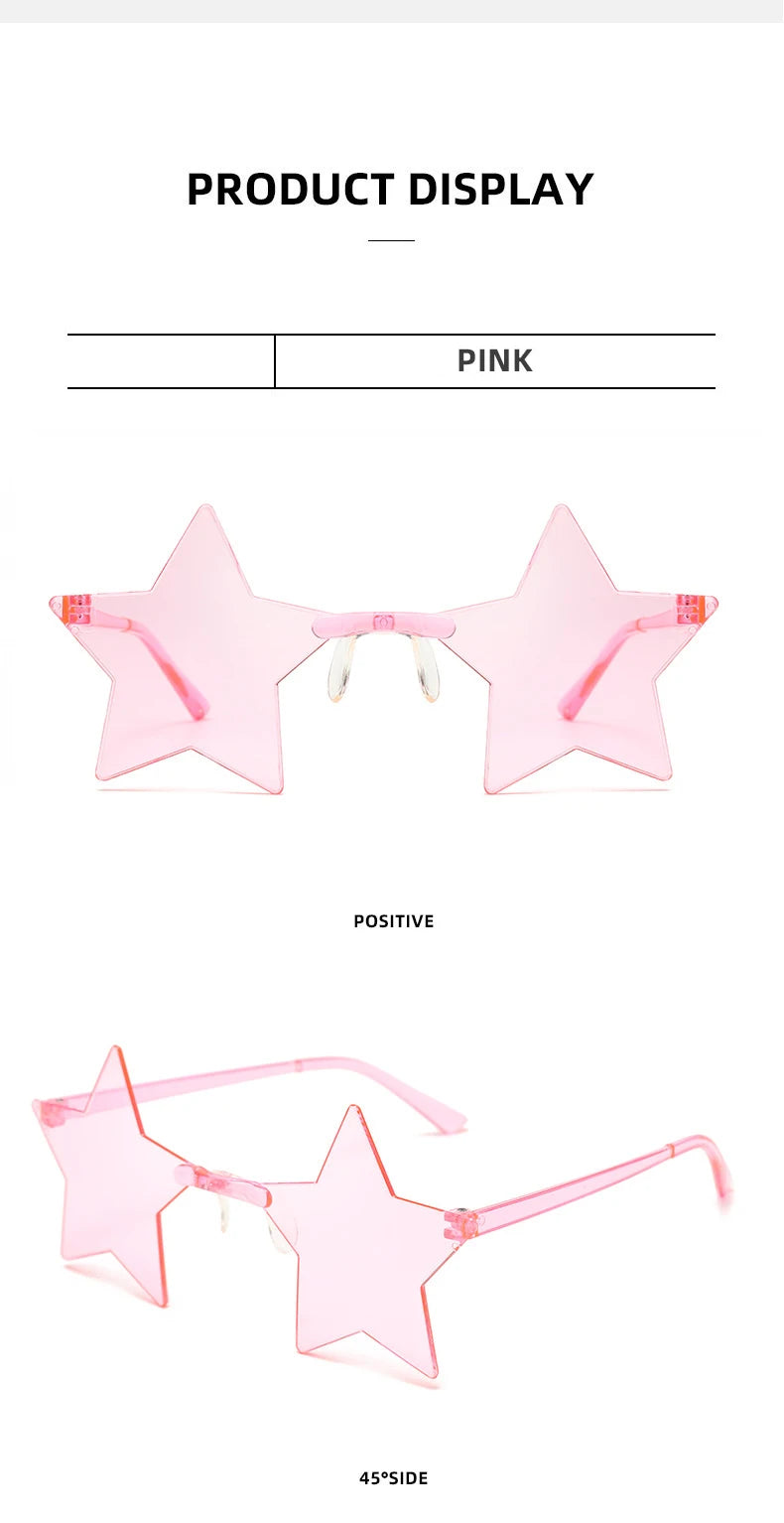 Women's 12/16 Pack Rimless Star Shaped Sunglasses Set