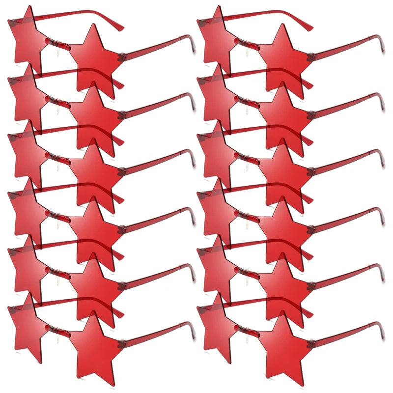 Women's 12/16 Pack Rimless Star Shaped Sunglasses Set
