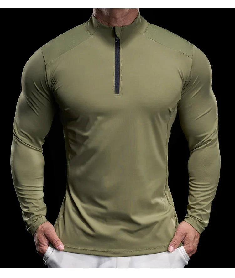 Men's Compression Long Sleeve Workout Gym Running Quick Dry Comfort Sports Bodybuilding Training T-Shirt