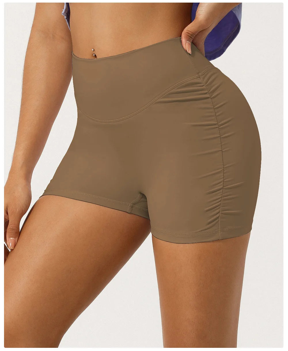 Women's High Waist Yoga Shorts — Super Stretch Slim Fit Running Gym Shorts