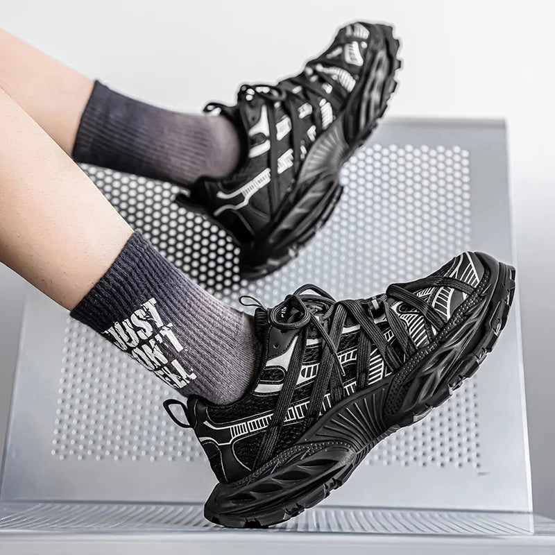 Men's Platform Strap Design Sneakers - High-Quality Sports Shoes