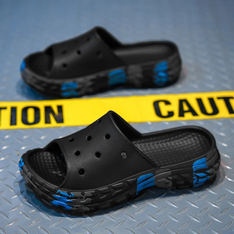 Men's Summer Slippers Slides Non-slip Casual Beach Sandals Platform Comfortable Clogs