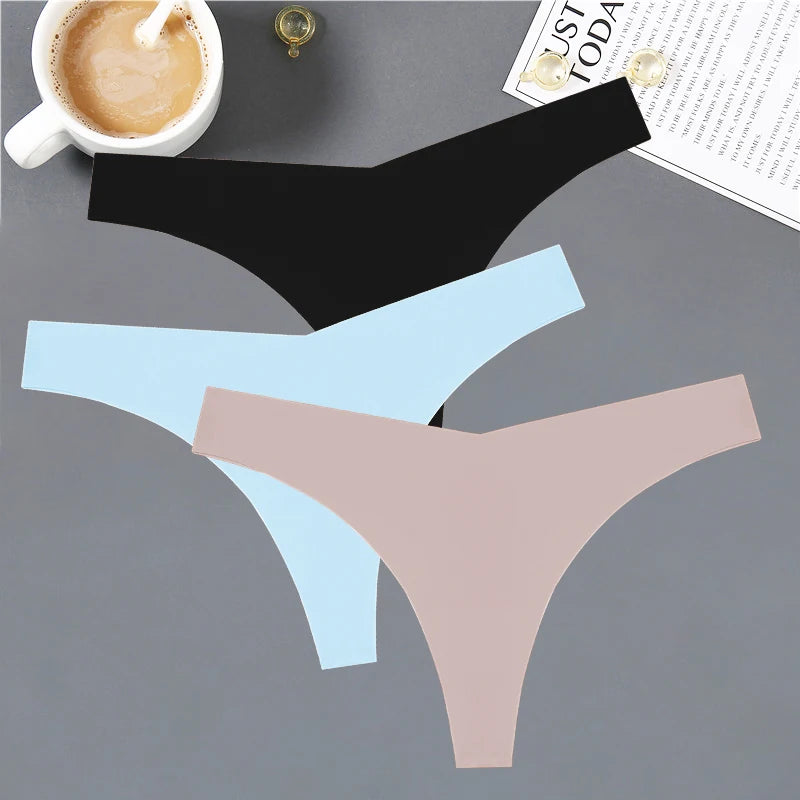 Women's Seamless V-Shaped Thong - Low Waist Soft Underwear
