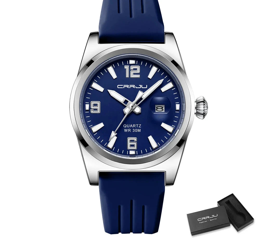 Casual Quartz Wristwatch - Waterproof Sport Watch with Silicone Strap & Luminous Display