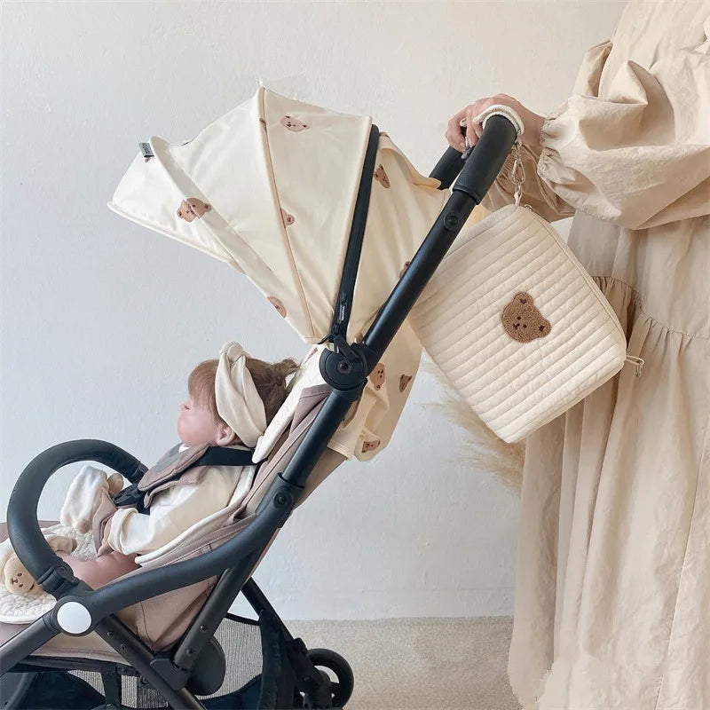 Cute Embroidery Baby Stroller Bag with Hook - Nappy Bag for Baby Accessories