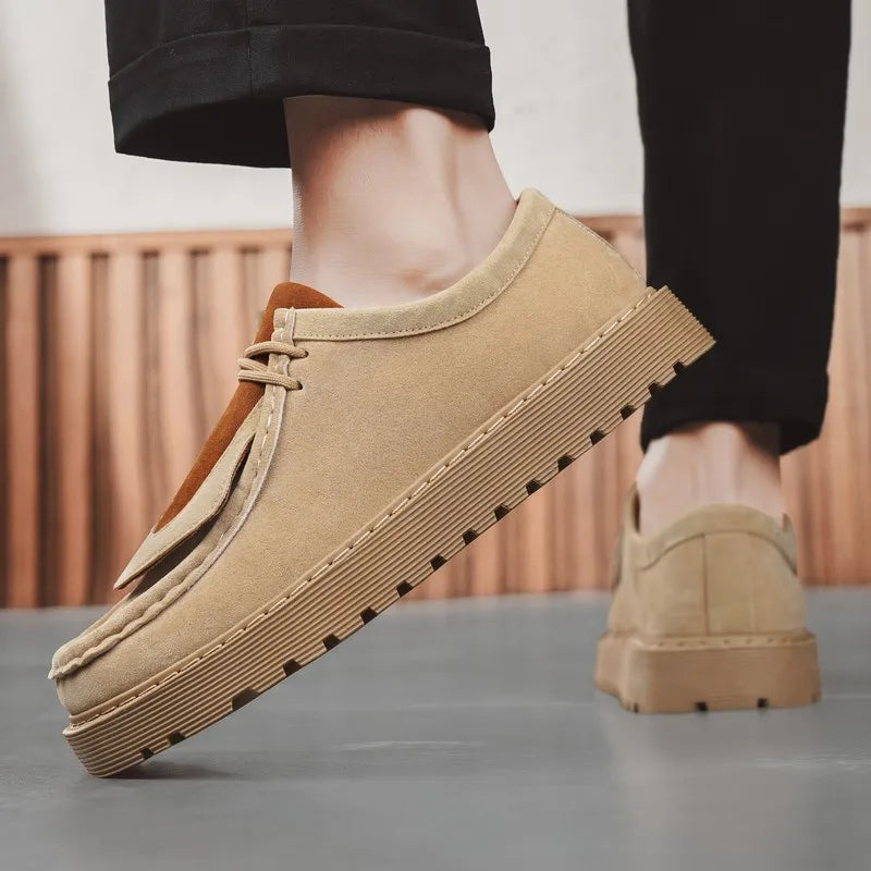 Men's Casual Platform Sneakers - Lace-Up Tennis Sports Shoes