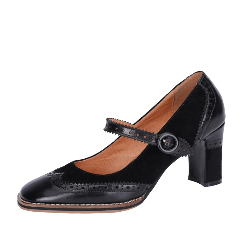 Women's Retro Mary Janes Heel Shoes