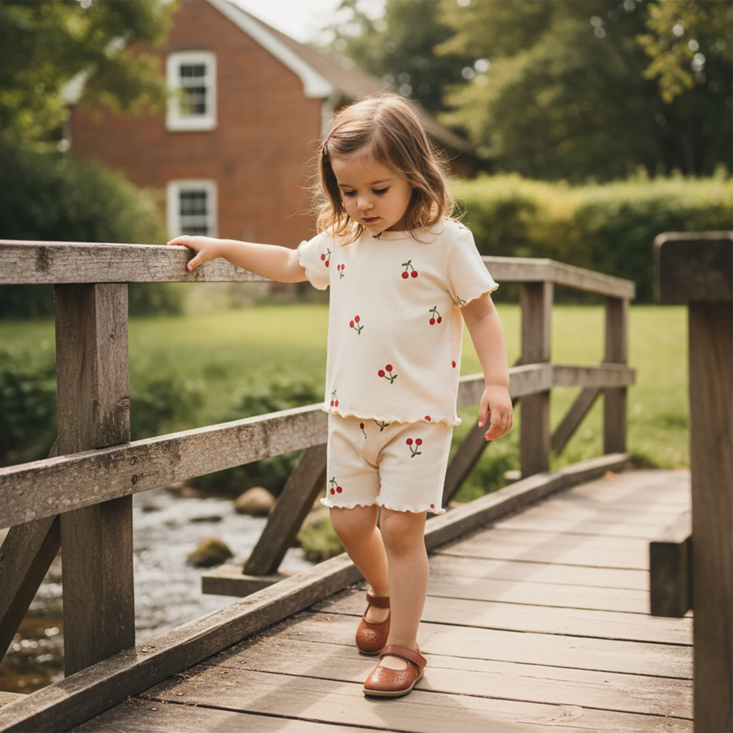 Baby Girls' Cherry Print Top & Shorts Set