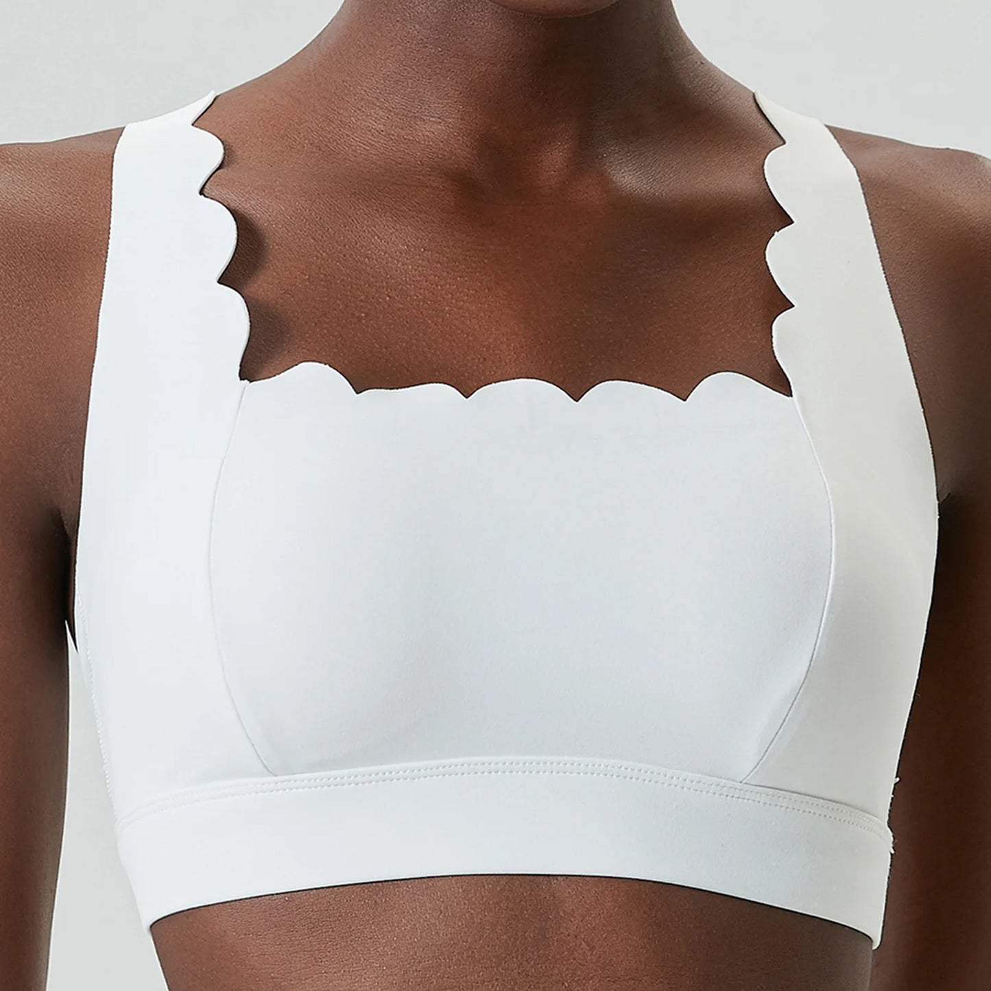 Women's Buttery Soft Fitness Yoga Bra Square Neckline Gym Crop Back Sports Vest