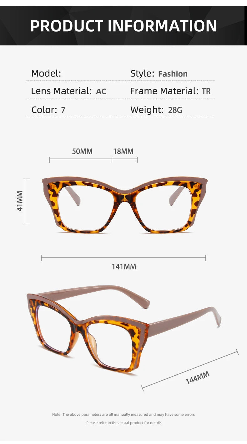 Women's Cat Eye Blue Light Blocking Glasses - Vintage Oversized Eyewear