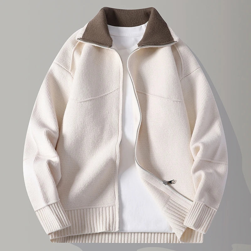 Men's Zip-Up Cardigan Sweater Jacket
