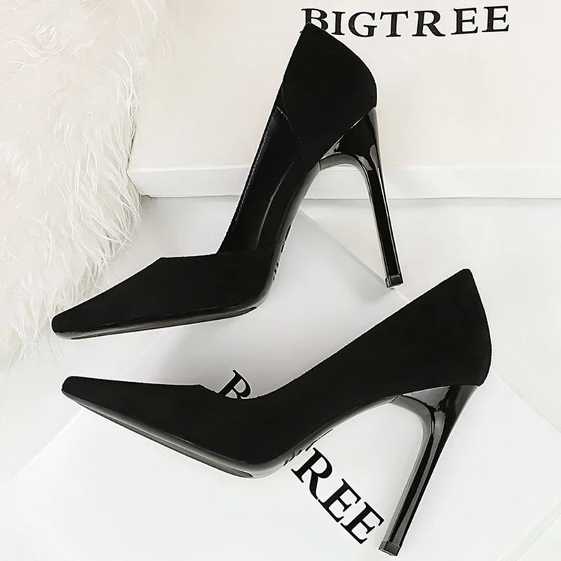 Women's 10.5 CM Heels Square Head Pumps Block Heels