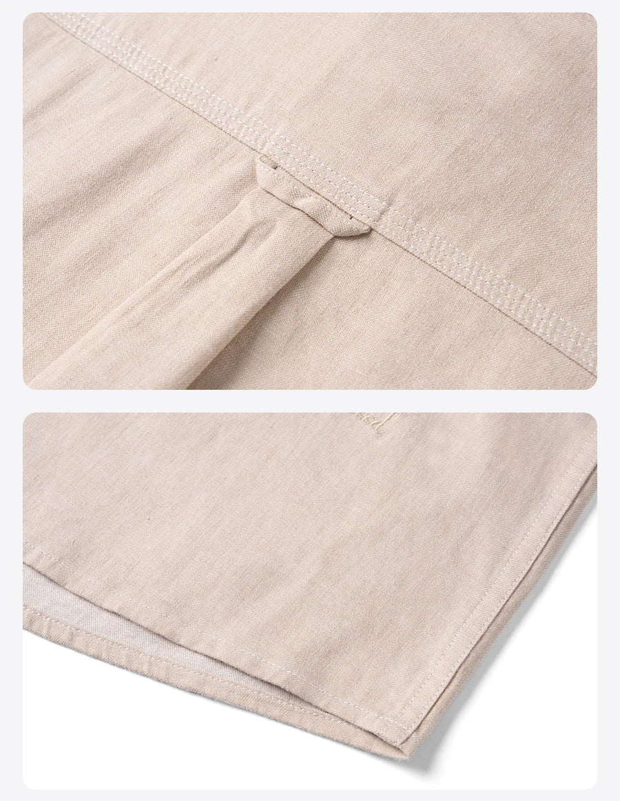 Linen Cotton Blend Shirt - Breathable Casual Shirt for Men