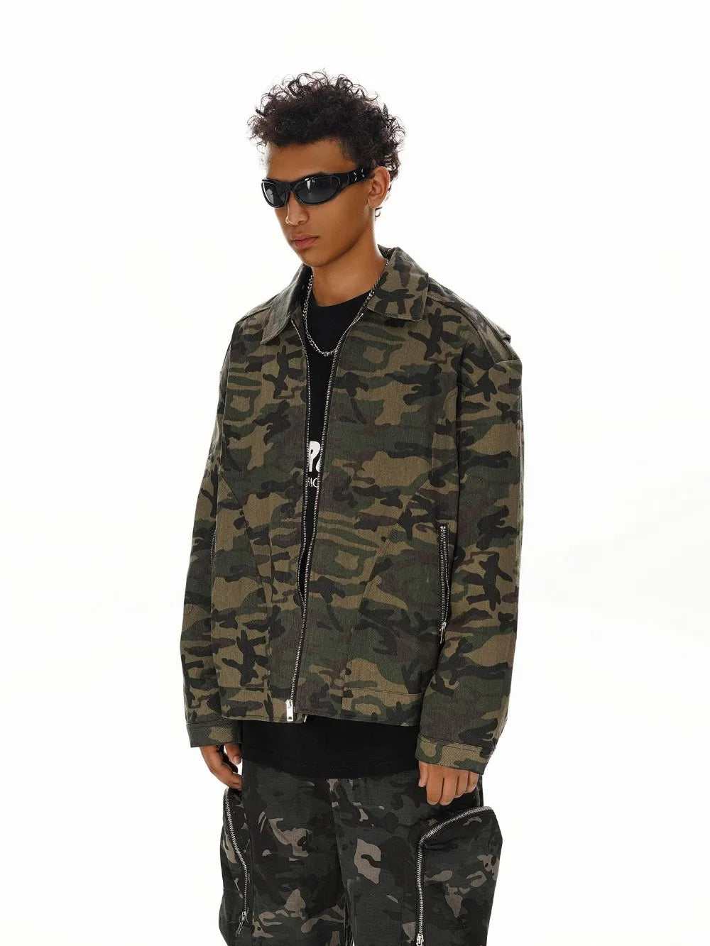 Men's Vintage Camouflage Detroit Varsity Jacket