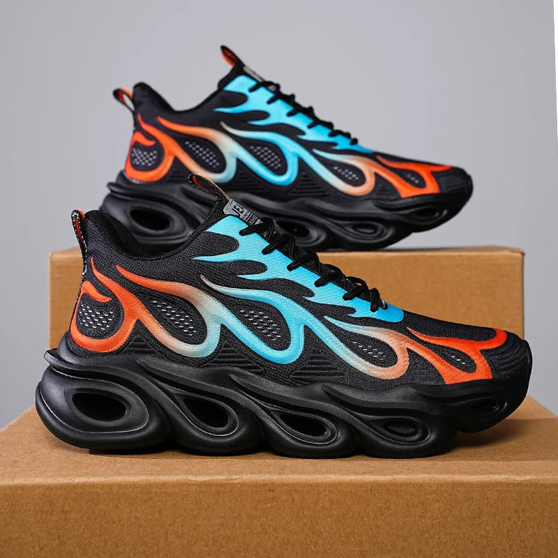 Men's Casual Sneakers Breathable Sports Light Running Tennis Sneaker Lace Up Platform Trainers Shoes