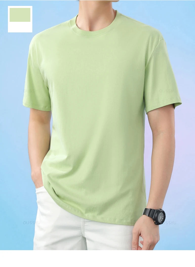 Men's 100% Cotton Casual Short Sleeve T-Shirt